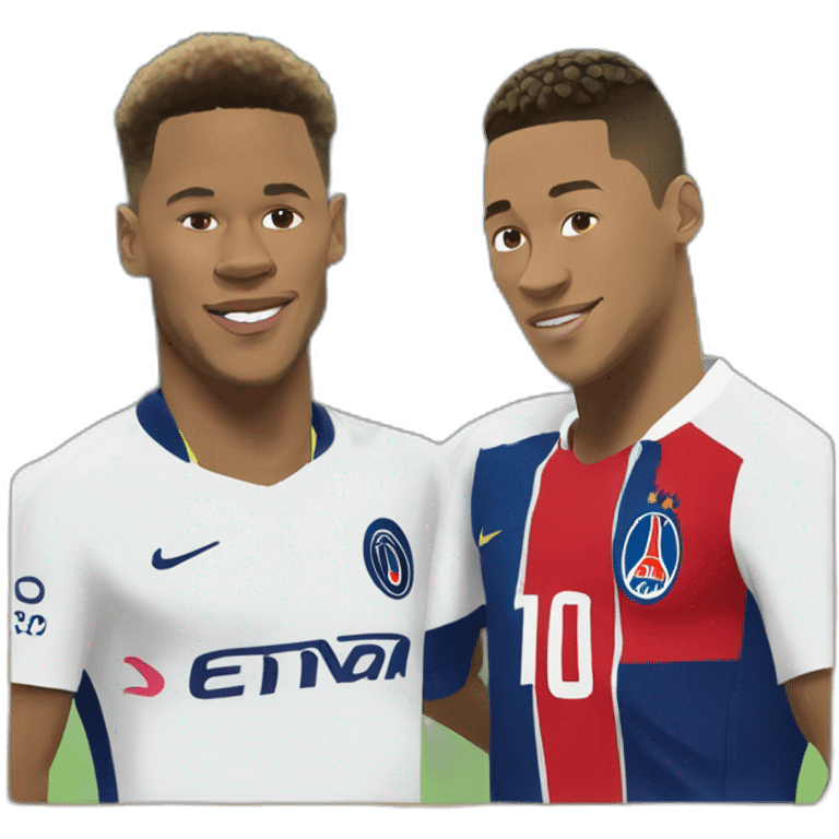 Mbappé and Neymar in style of sorolla emoji