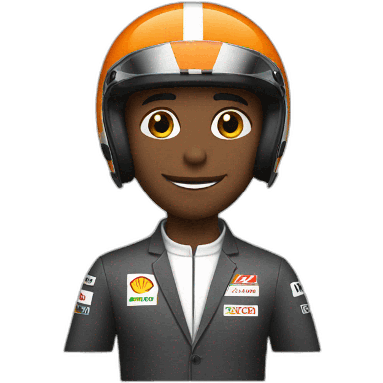 formula 1 driver with its suit emoji