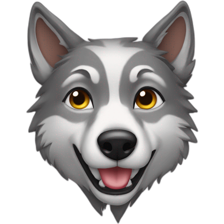 female wolf sending a kiss emoji