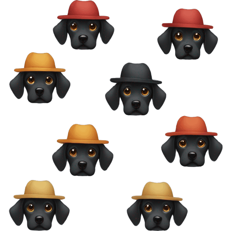 Black dog hat emoji