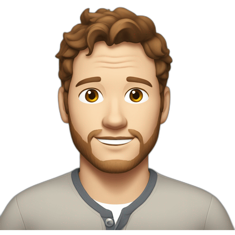 Chris Pratt brunette cartoon wearing henley emoji