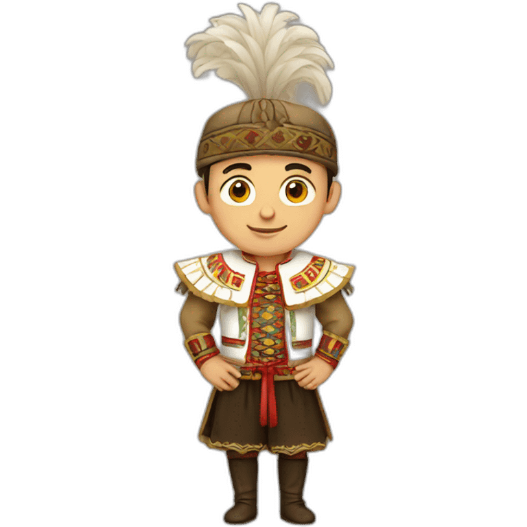 male in traditional Romanian costumes emoji