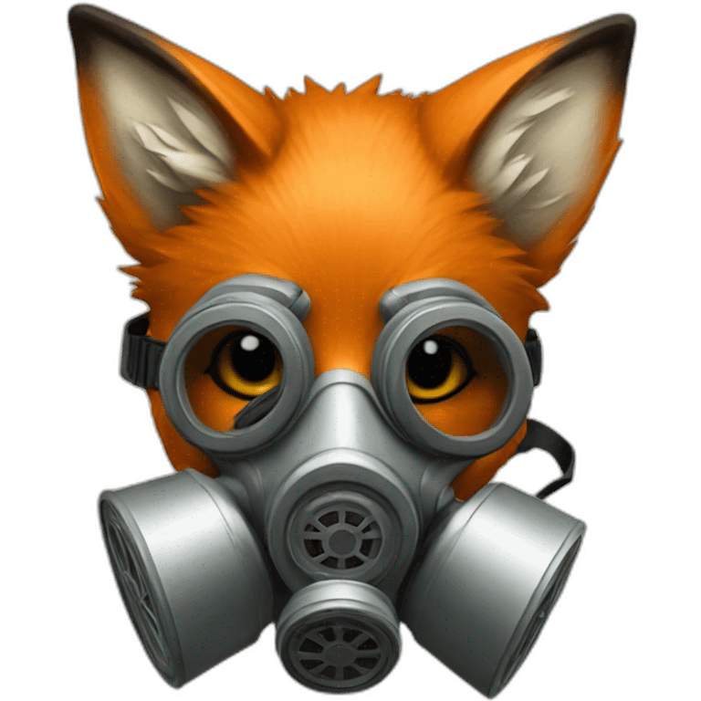 Fox with a gas mask emoji