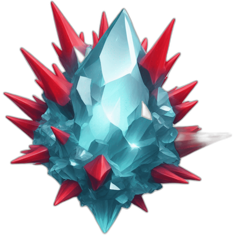 Crystal formation with spikes red emoji