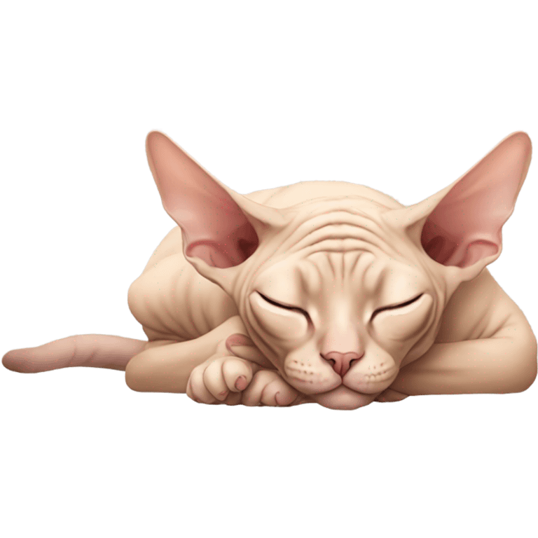 Sphynx cat sleeps emoji