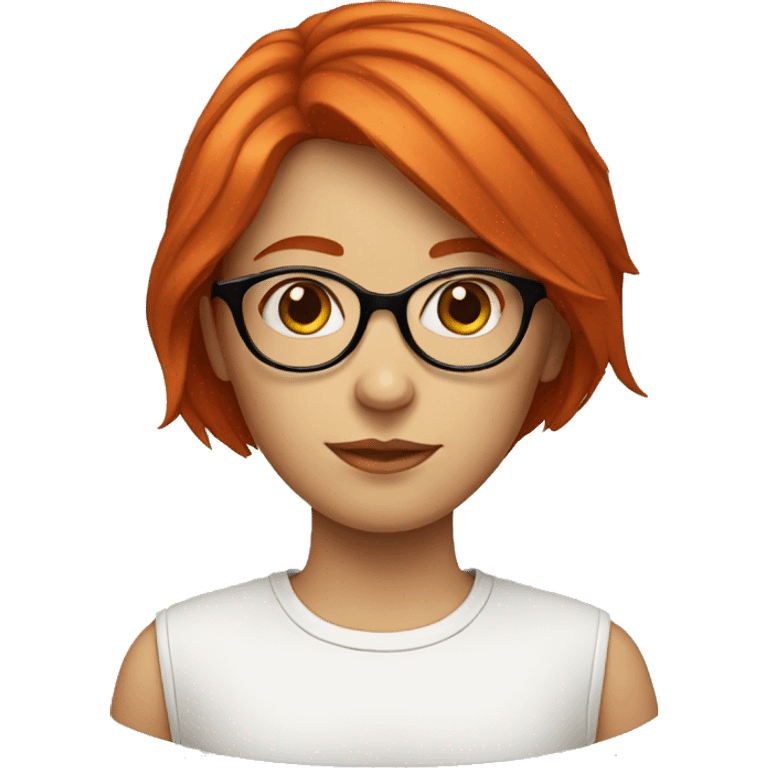 red head girl with thin round glasses emoji