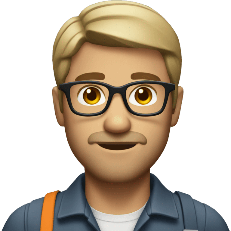 an engineer with short hair, short beard and glasses emoji