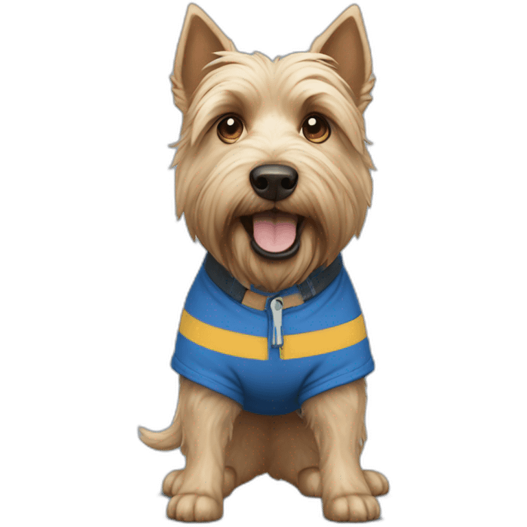 norwitch terrier in blue shorts emoji