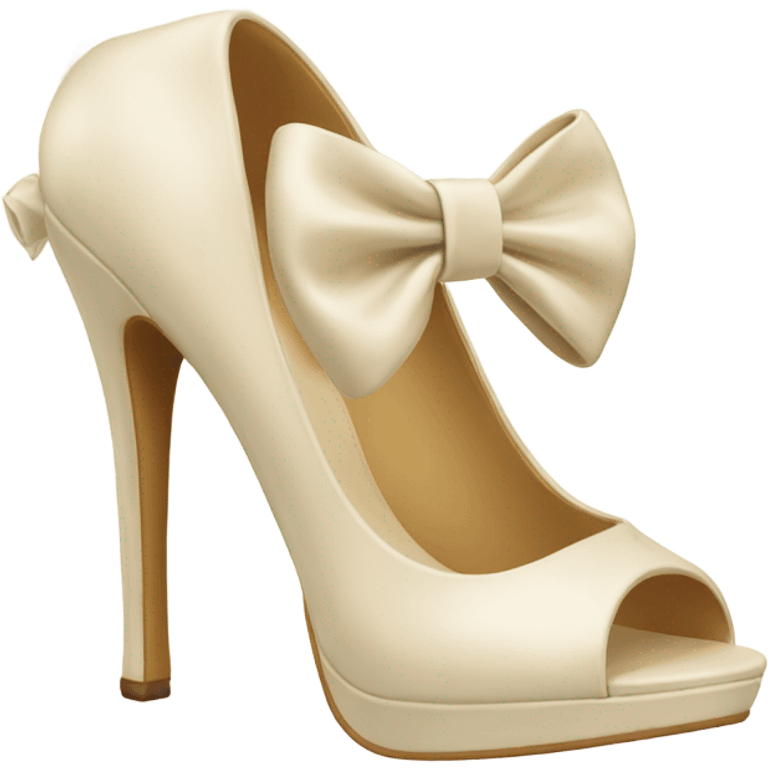 Cream Heels with bow emoji