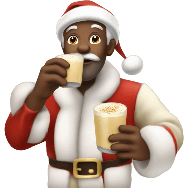 Drinking eggnog with Santa emoji