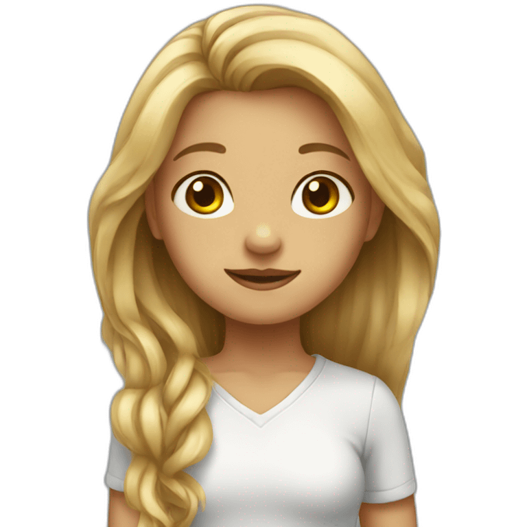 Standing Girl with fair completion and long hair emoji