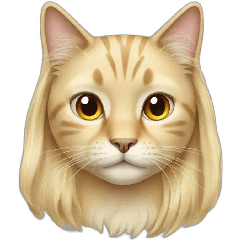 Long Blonde hair cat emoji