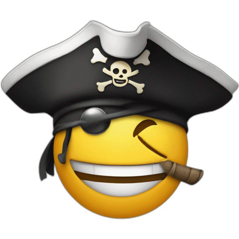 smilie with a pirate hat emoji