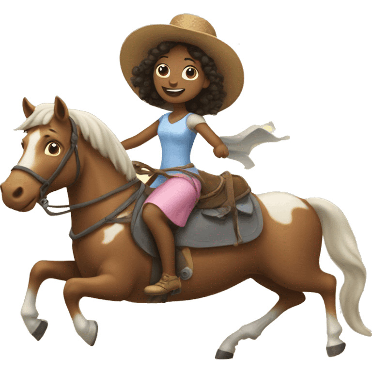 Princess riding a dog riding a horse riding a cow riding a bicycle  emoji