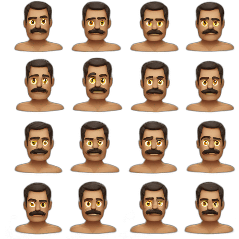 Muscles mustache expressive Cuban man emoji