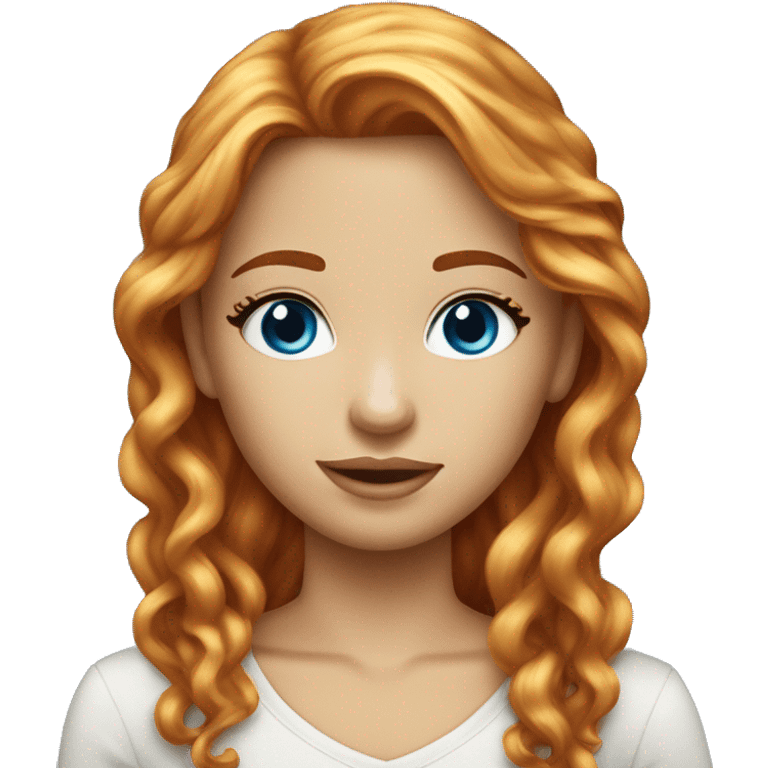 Red haired blue eyed beautiful girl with blond highlights emoji