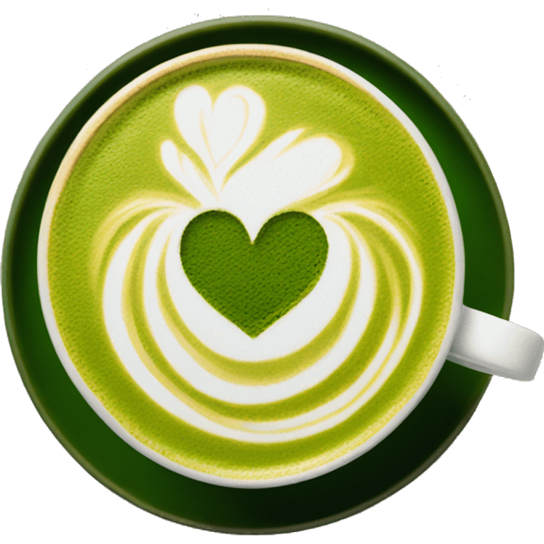 matcha with a latte art heart emoji