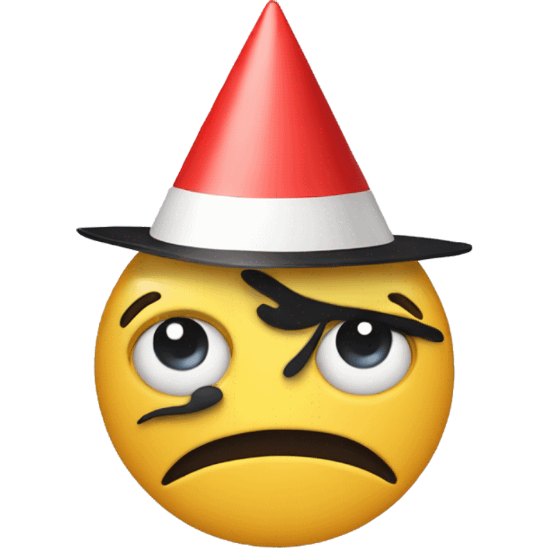 sad face with party hat emoji