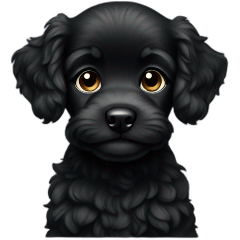 Caniche black puppy emoji