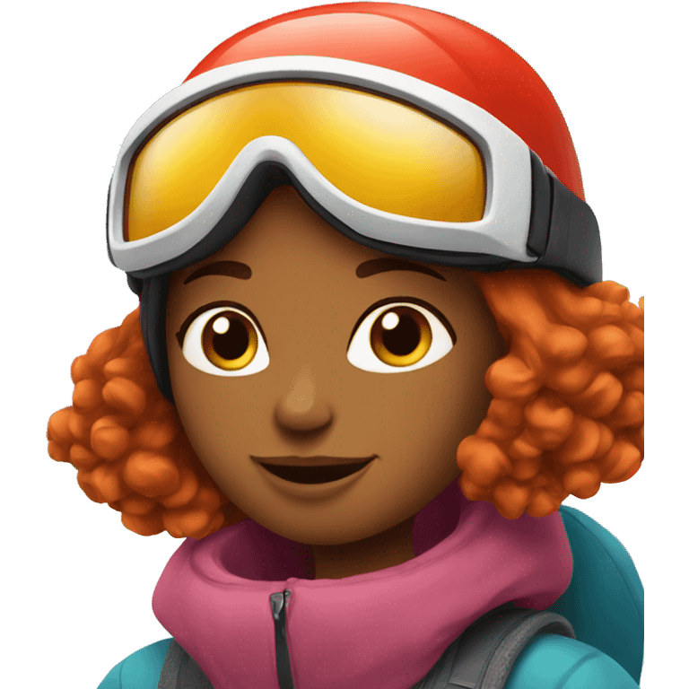 red hair girl skiing emoji