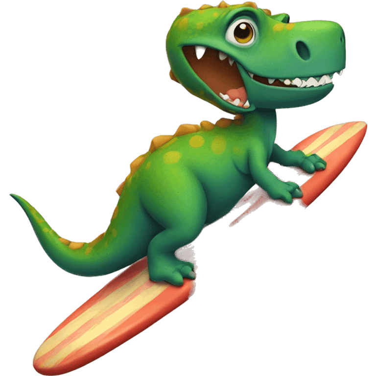 dinosaur riding a surfboard emoji