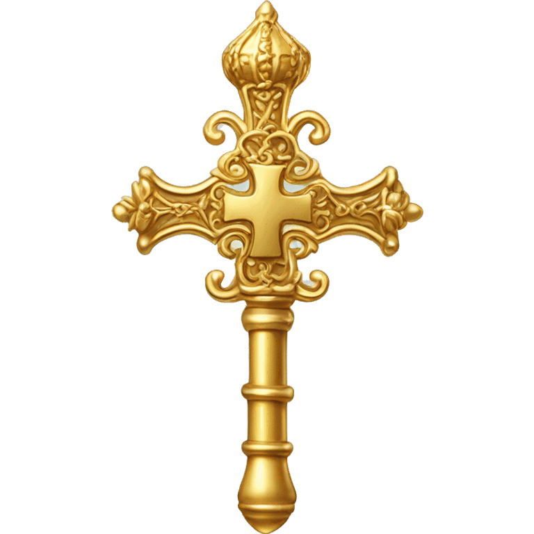 Ornate Gold Catholic Bishop's Crosier emoji