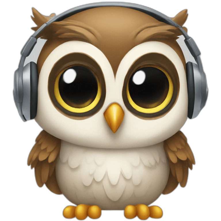 baby owl-with-headset emoji