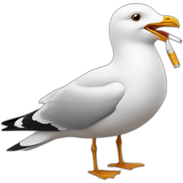 Seagull with a cigarette emoji