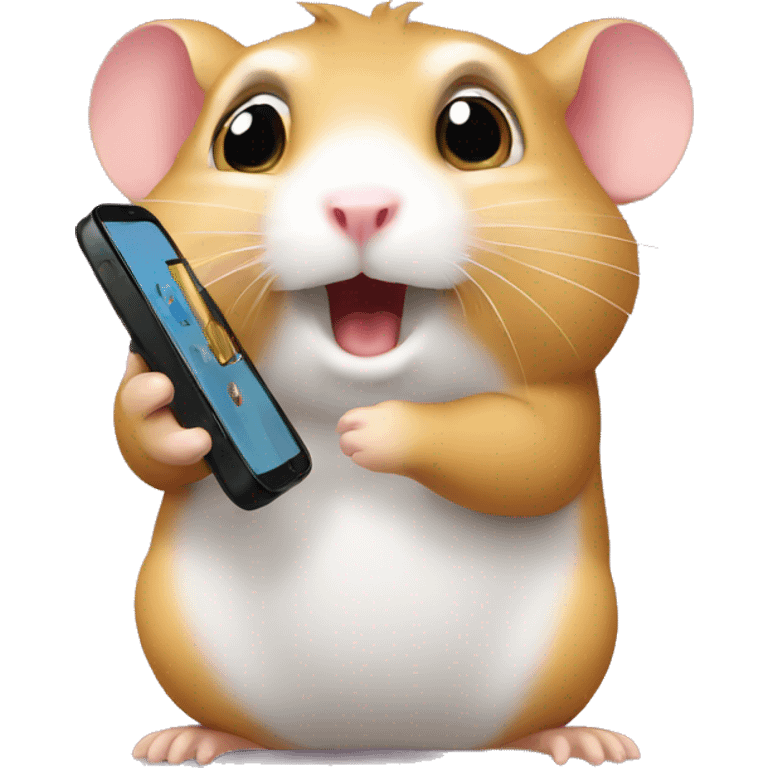 hamster calling on the smartphone emoji