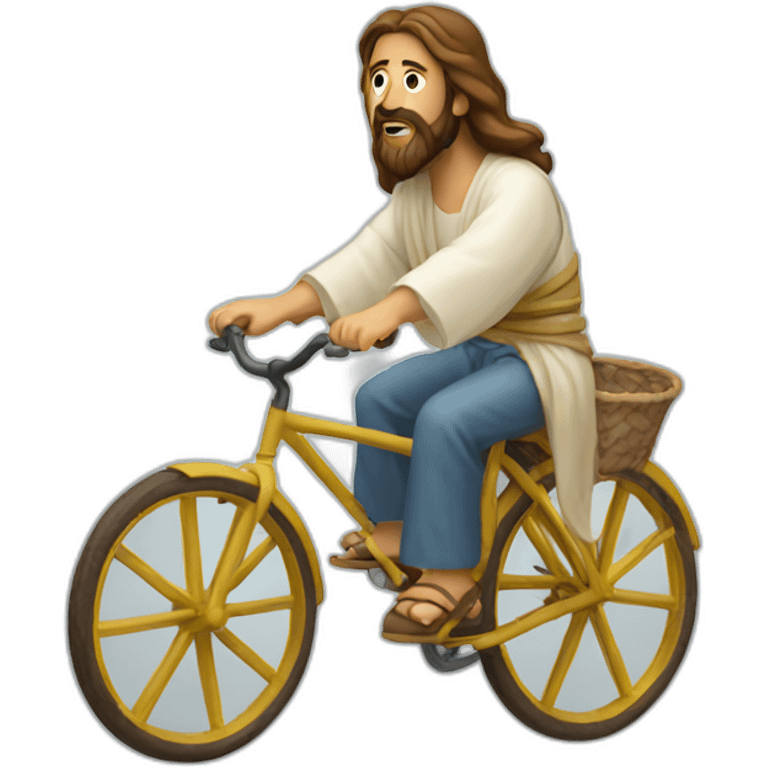 Jesus on a bicycle emoji