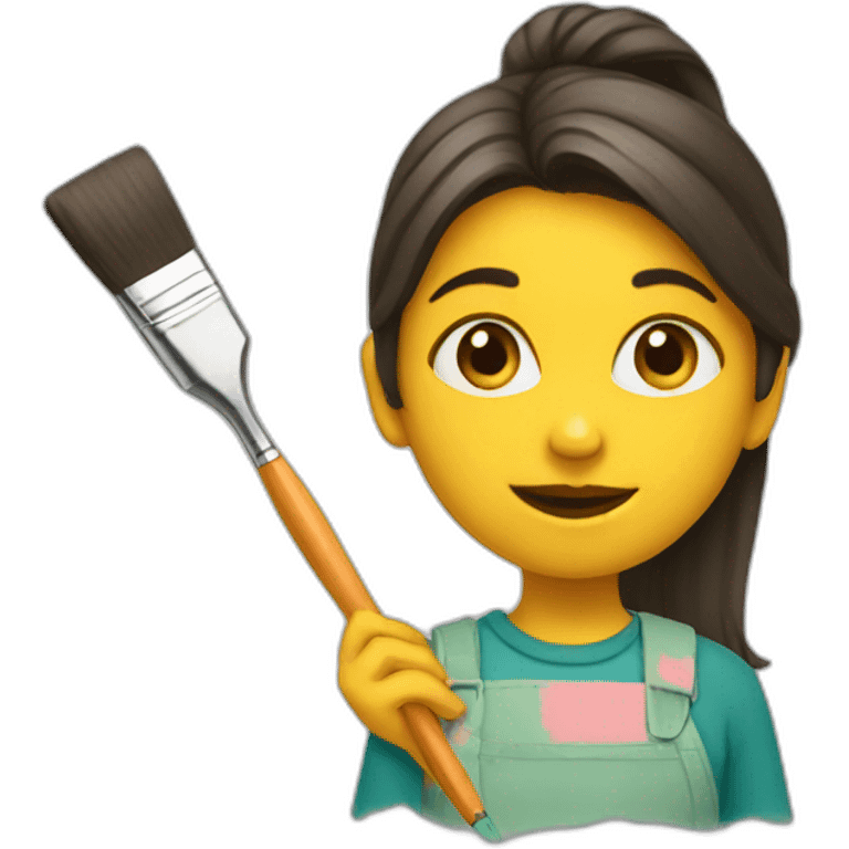 Girl with a paint brush emoji