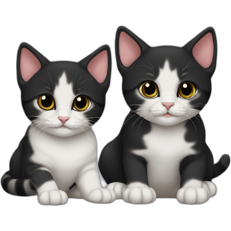 two-cats-bengali-cat-cat-black-kitten-together emoji