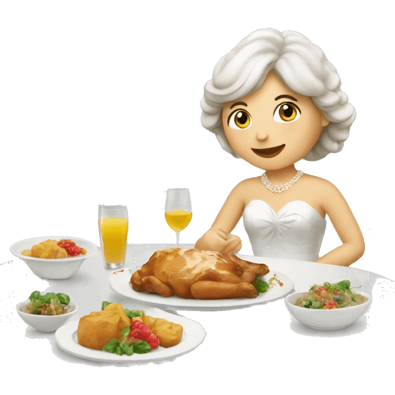 Wedding meal guest enjoying emoji