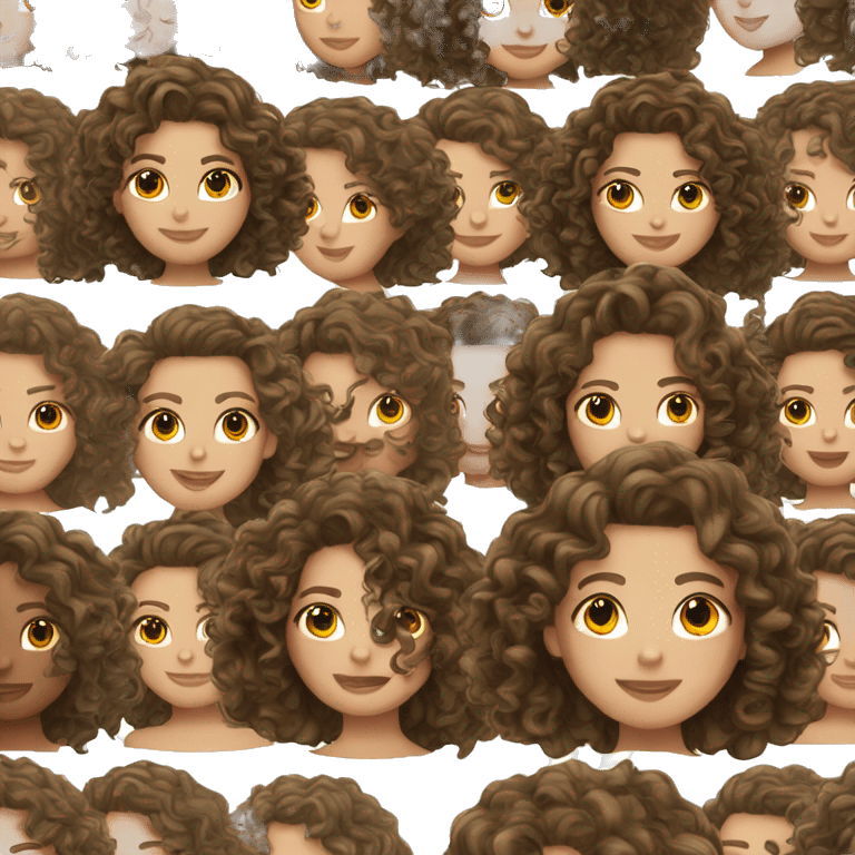 brunette curly haired white girl emoji