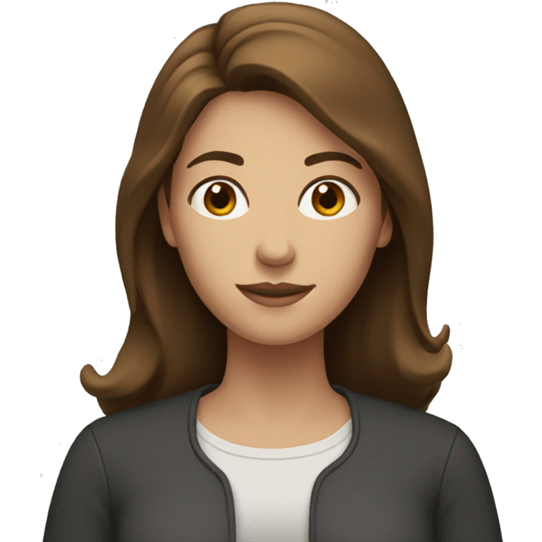 Woman with brown hair and middle part emoji