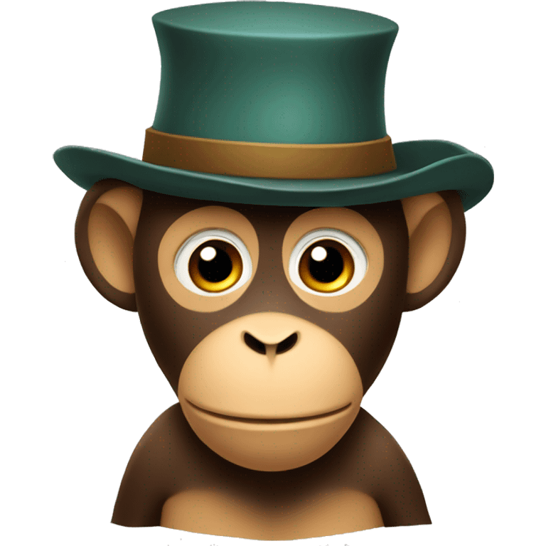 round hat on a monkey's head emoji