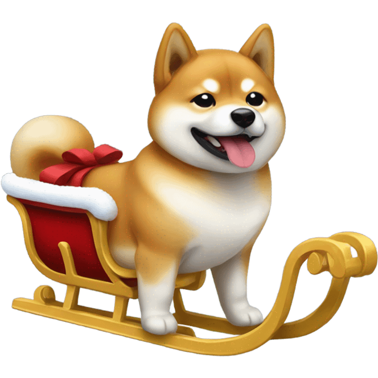 Shiba Inu on sleigh emoji