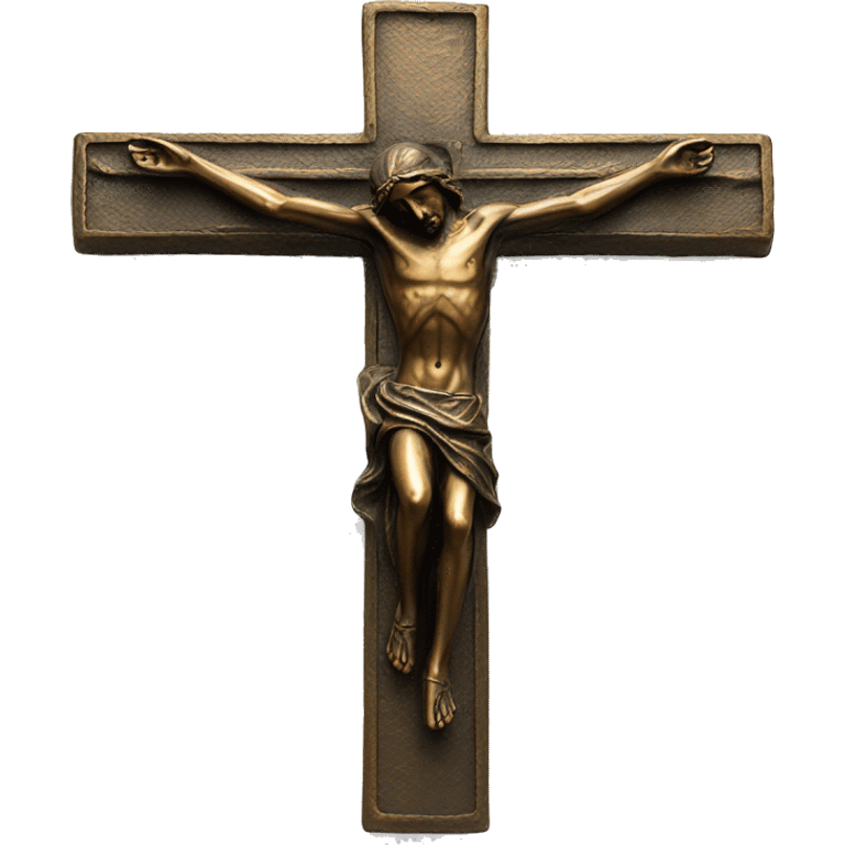 crucifix bronze, flying christ emoji