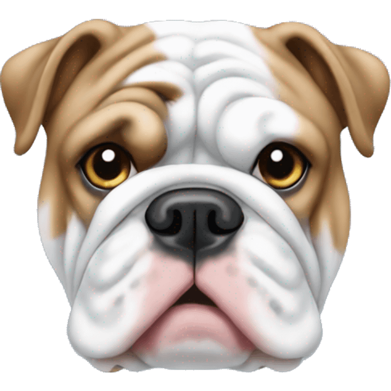 English bulldog whith Blue and White background  emoji