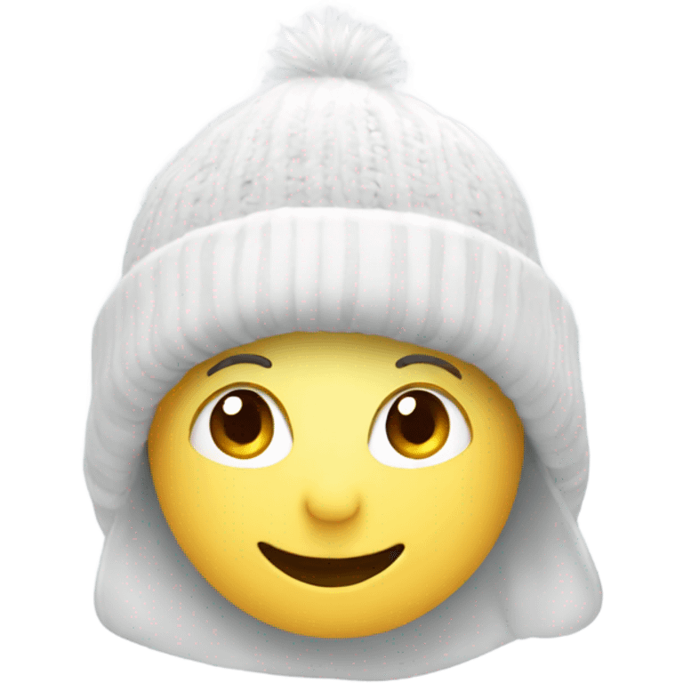 White hat with Cosy winter feeling emoji