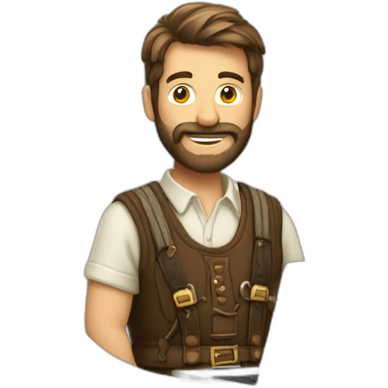 mann with beard and lederhosen and laptop emoji