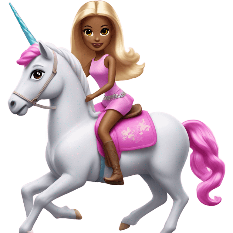 barbie riding a unicorn emoji