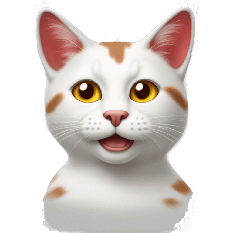 gatto bianco e rosso emoji