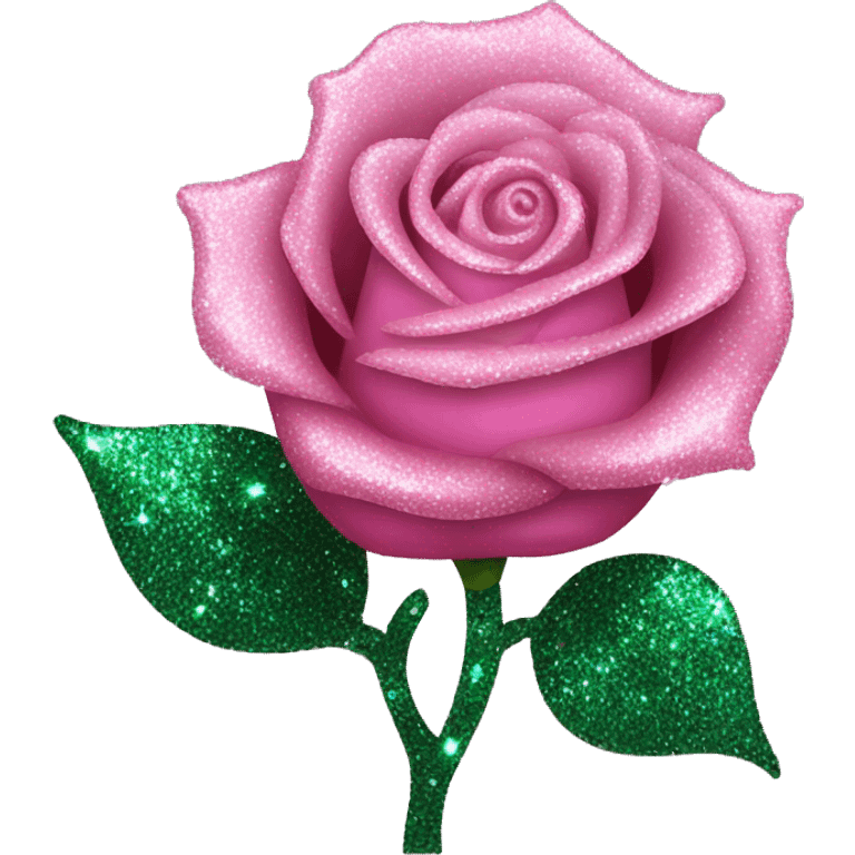 Glittery Pink enchanted rose emoji