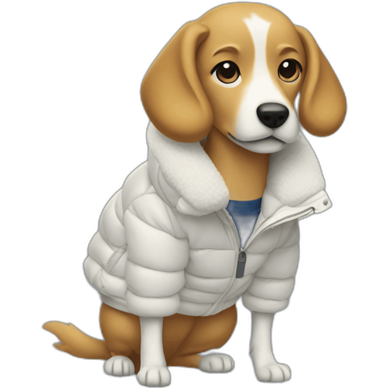 Dog with Lacoste puffer jacket emoji