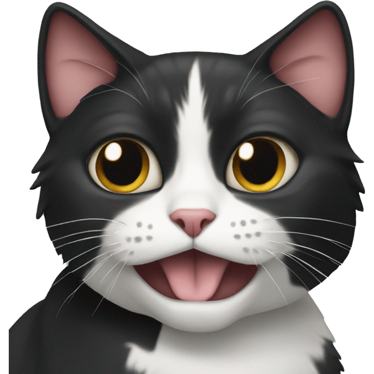 crazy tuxedo cat emoji