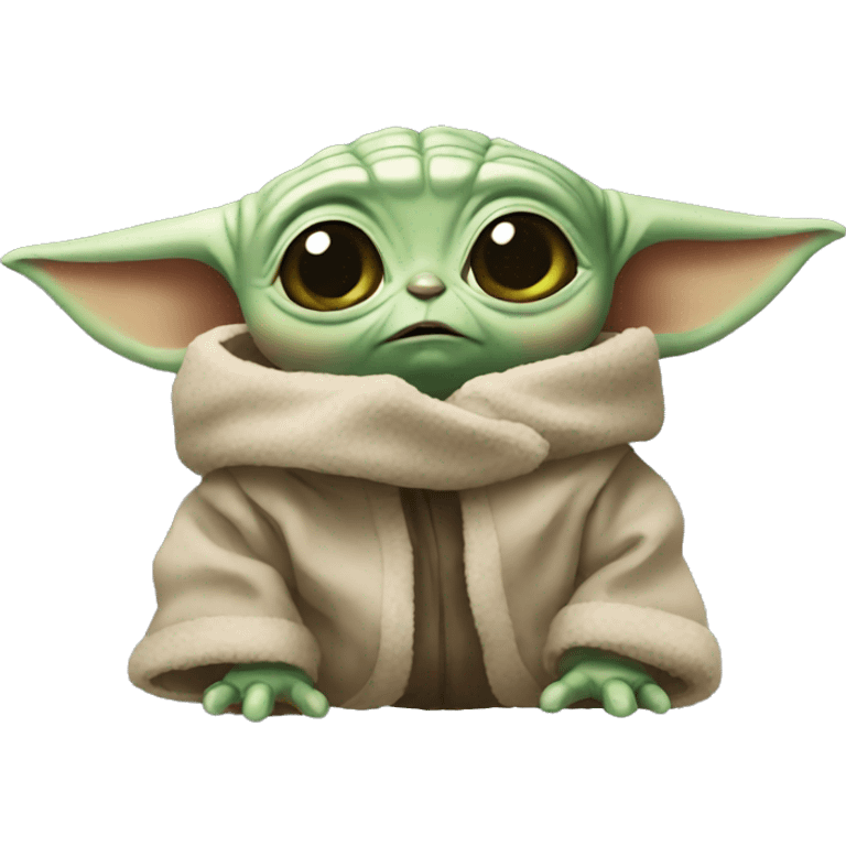 baby yoda with scared face emoji