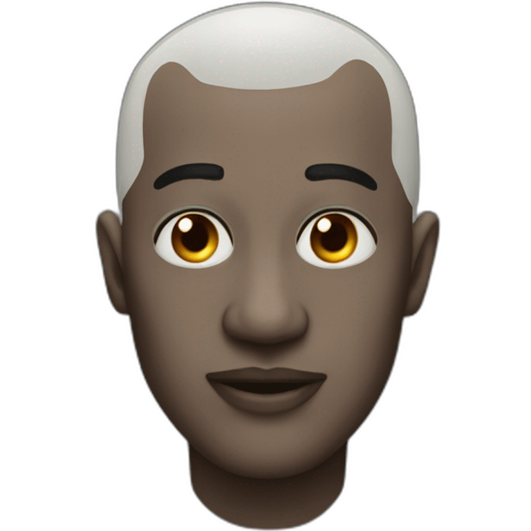 A black bald man with three eyes emoji