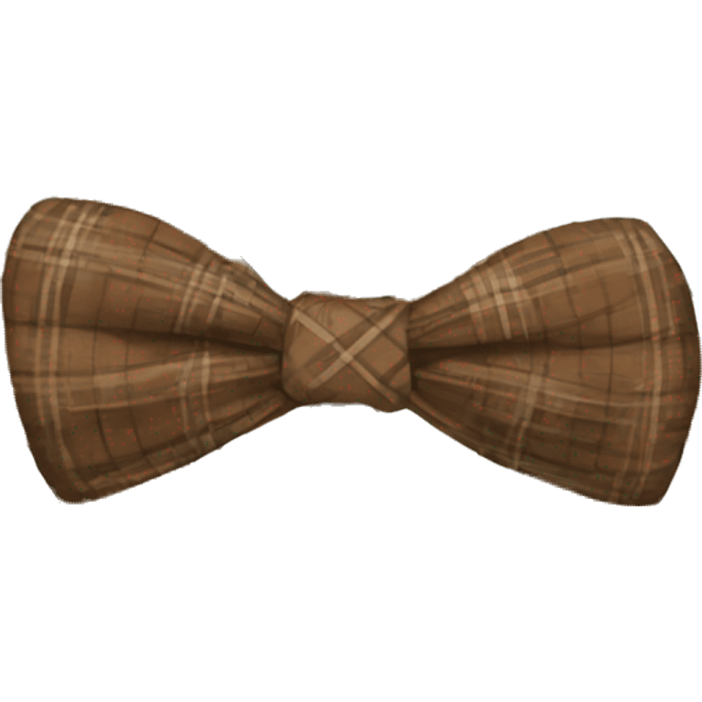 Brown plaid bow emoji