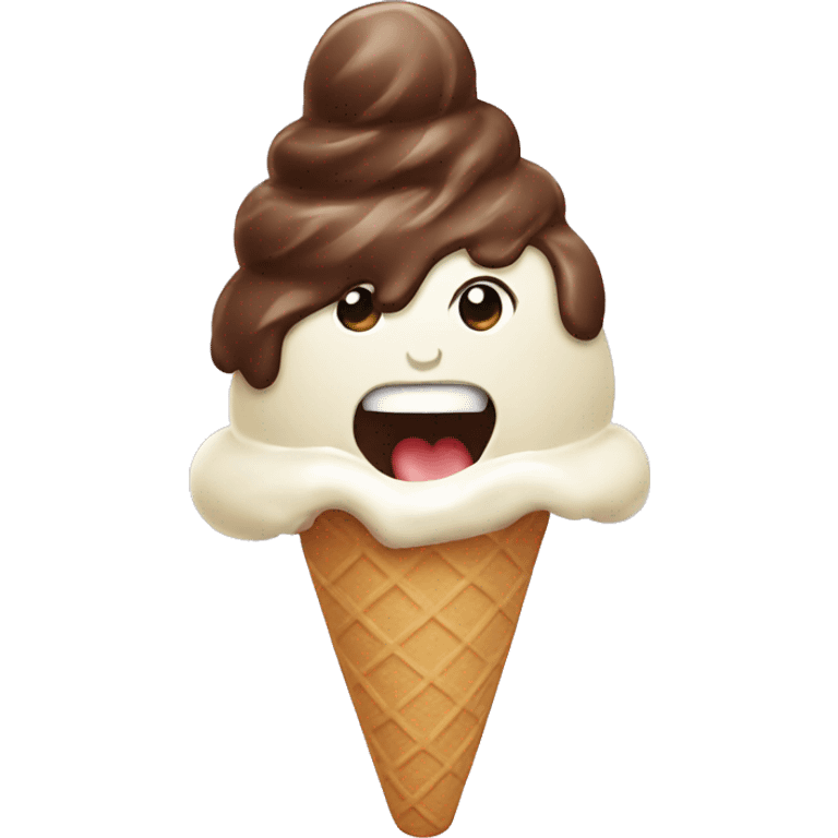 Ice cream eating ice cream emoji